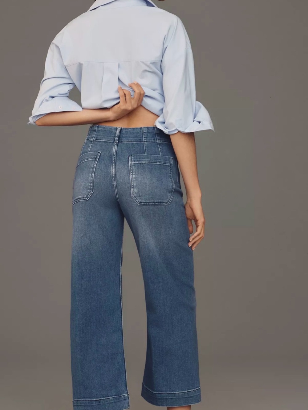 Maeve Colette High-Rise Wide-Leg Cropped Jeans, 29 - Picture 2 of 7
